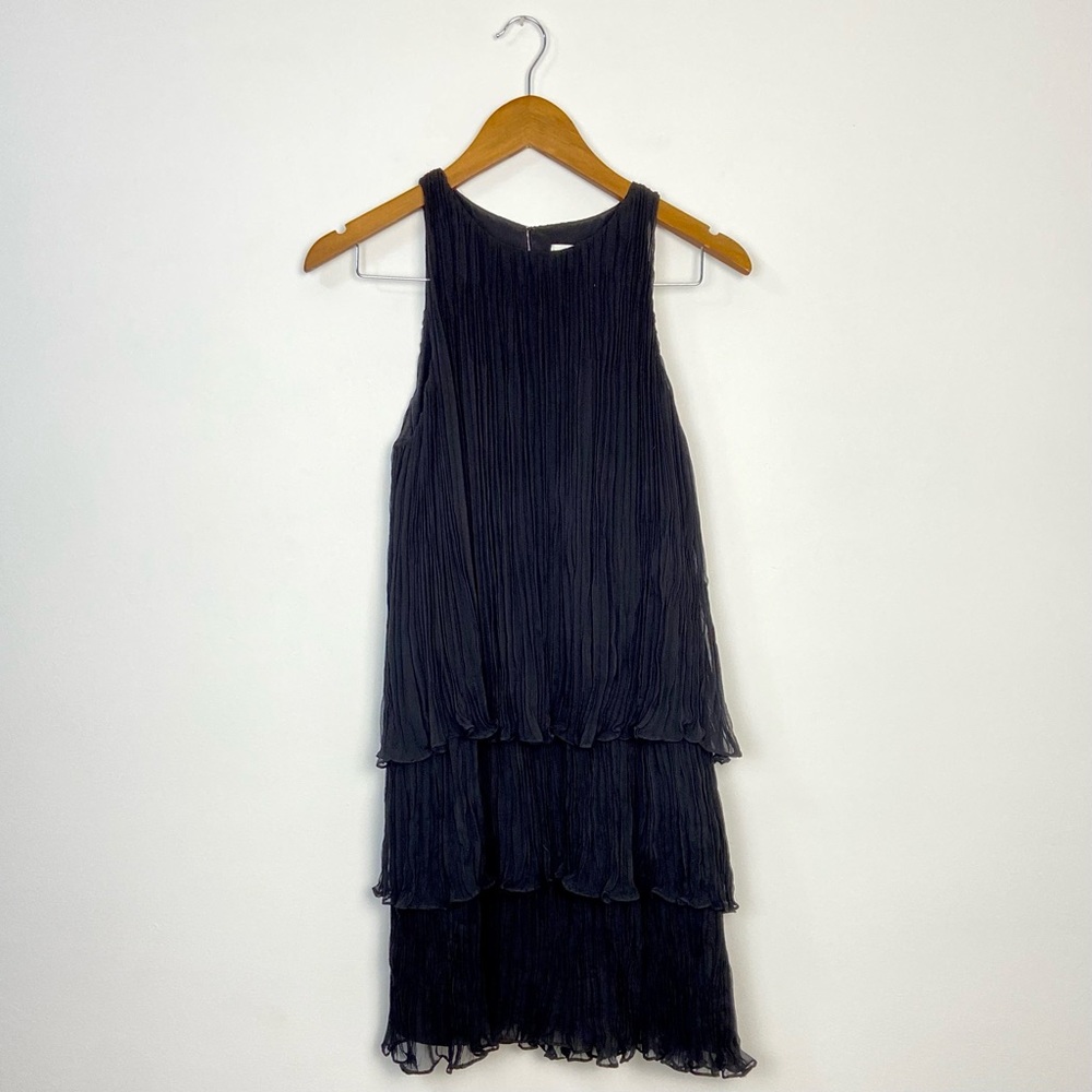 Adam Lippes 100% Silk 3 Tier Little Black Dress